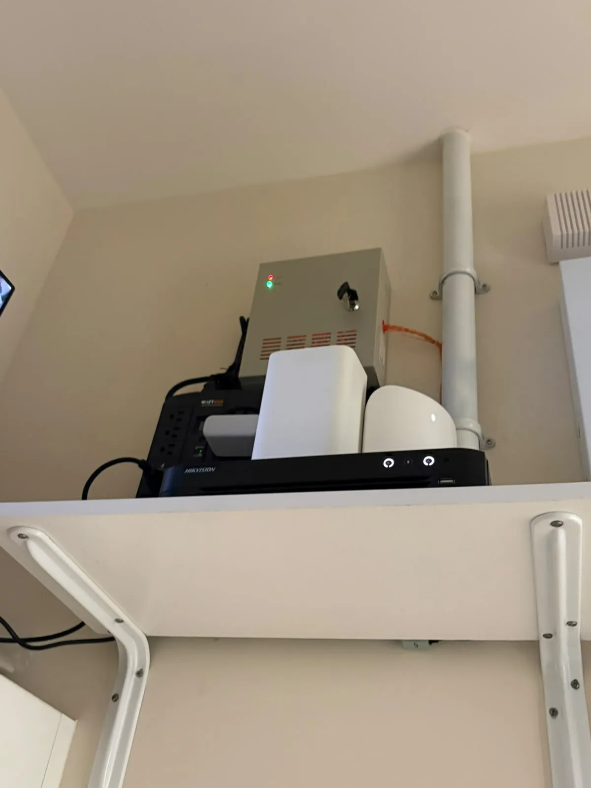 Compact network equipment on a service shelf