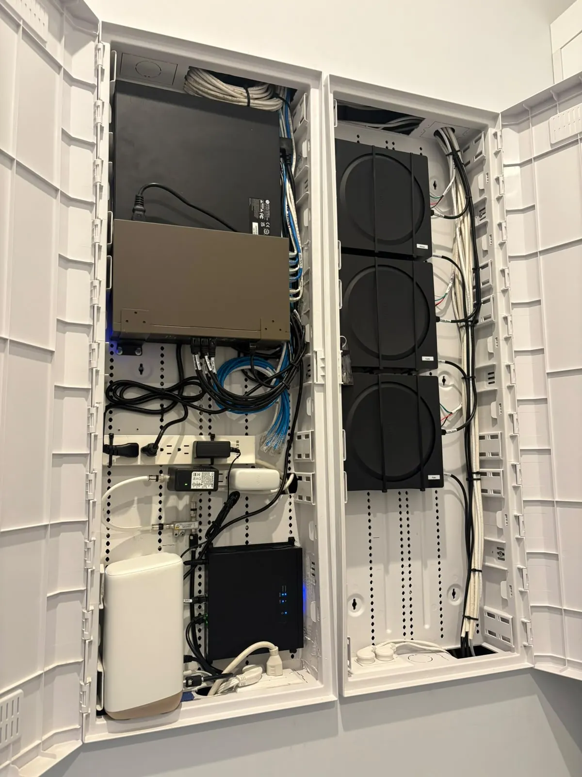 Organized media panel supporting connected security equipment